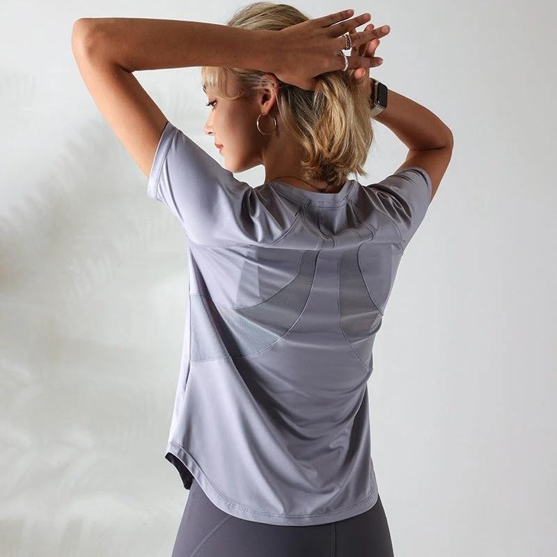 Quick-drying Mesh Stitching Workout Clothes Top For Women
