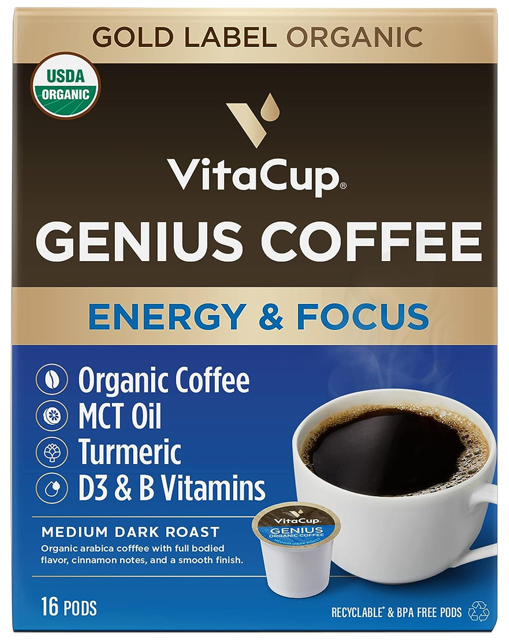 Slim Organic Coffee Pods with Diet Support  Bold Flavor