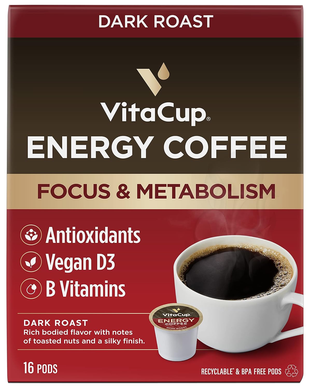 Slim Organic Coffee Pods with Diet Support  Bold Flavor