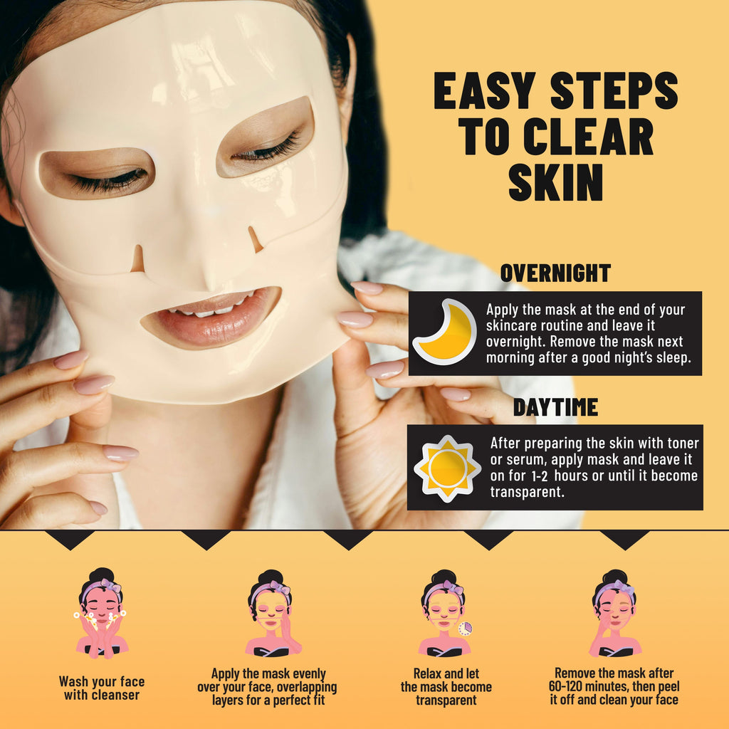 Bio-Collagen Hydrogel Face Mask, Brightening & Illuminating Mask with Turmeric & Vitamin C, 6 Masks