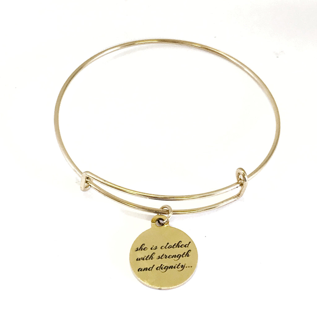 Christian Bracelet, Christian Woman Gift, Christian Daughter, She Is Clothed With Strength And Dignity Bracelet, Proverbs 31 25 Bracelet