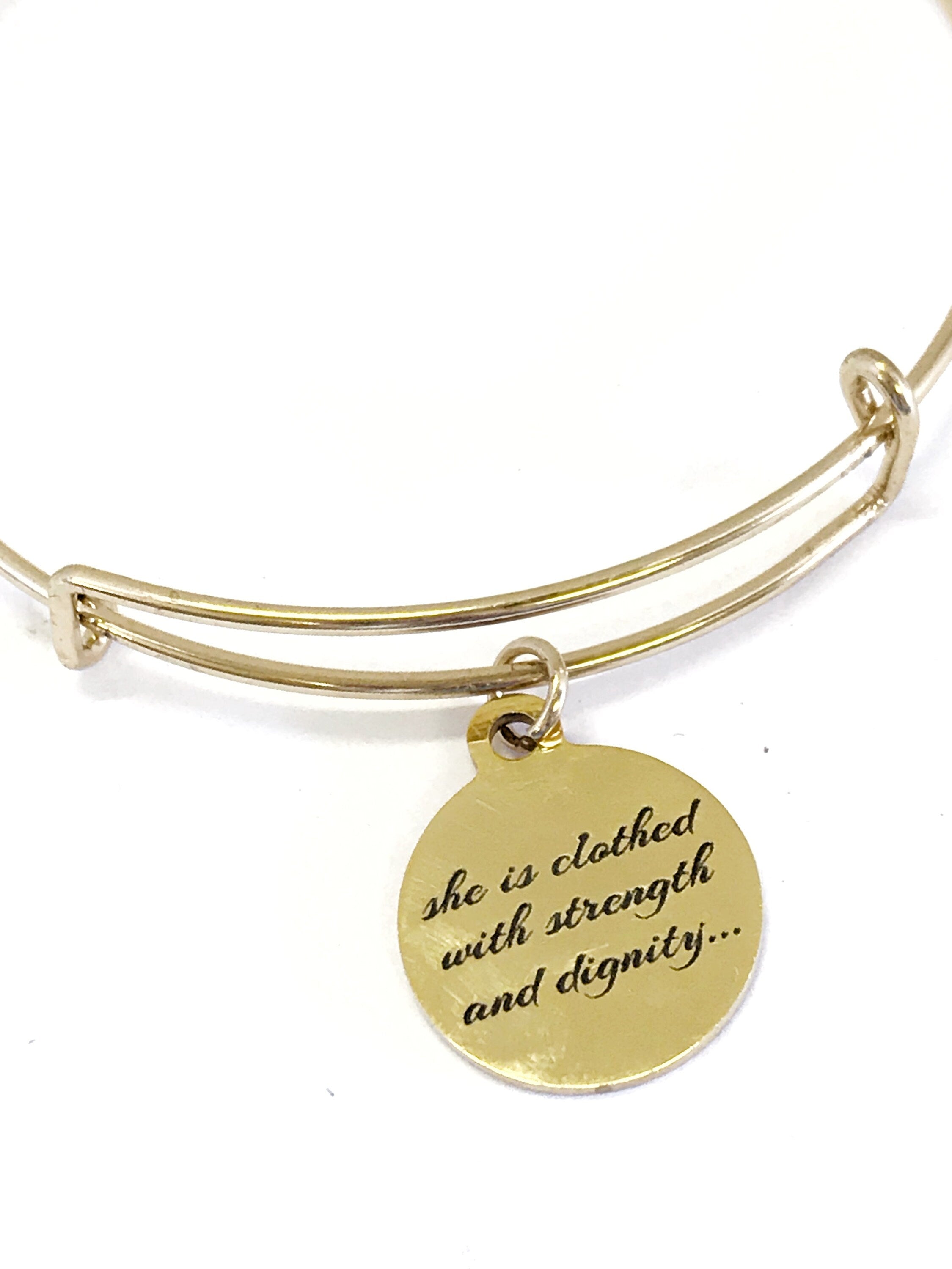 Christian Bracelet, Christian Woman Gift, Christian Daughter, She Is Clothed With Strength And Dignity Bracelet, Proverbs 31 25 Bracelet