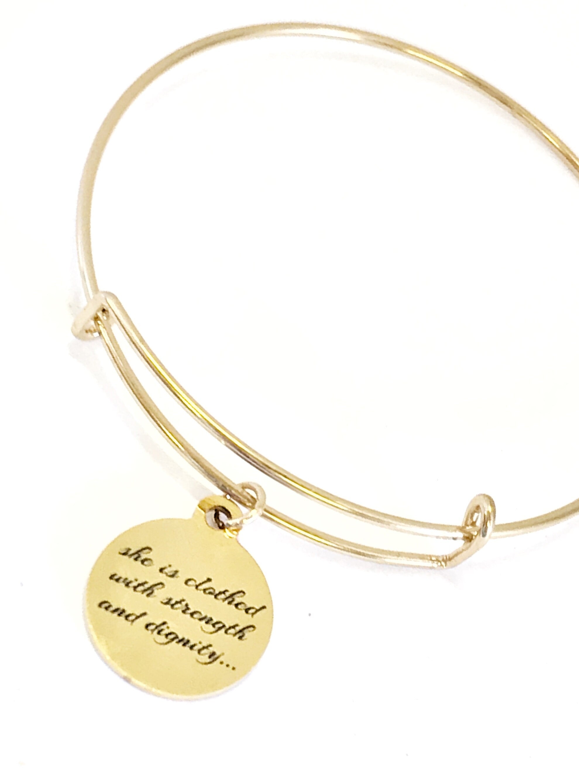 Christian Bracelet, Christian Woman Gift, Christian Daughter, She Is Clothed With Strength And Dignity Bracelet, Proverbs 31 25 Bracelet