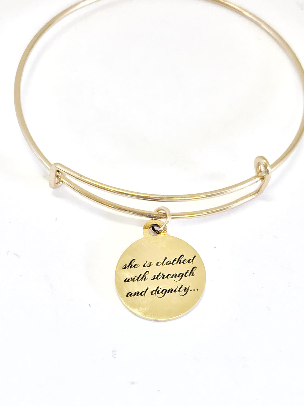 Christian Bracelet, Christian Woman Gift, Christian Daughter, She Is Clothed With Strength And Dignity Bracelet, Proverbs 31 25 Bracelet