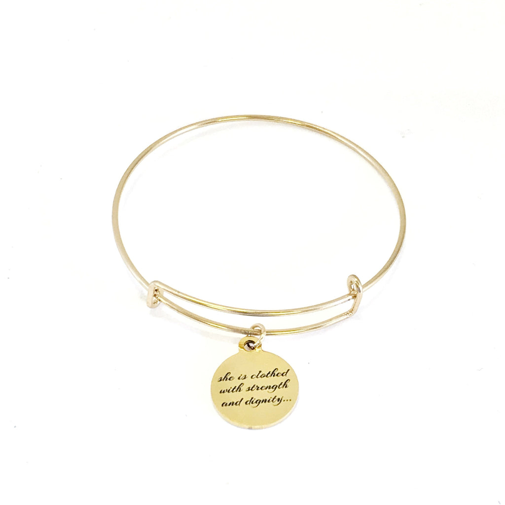 Christian Bracelet, Christian Woman Gift, Christian Daughter, She Is Clothed With Strength And Dignity Bracelet, Proverbs 31 25 Bracelet