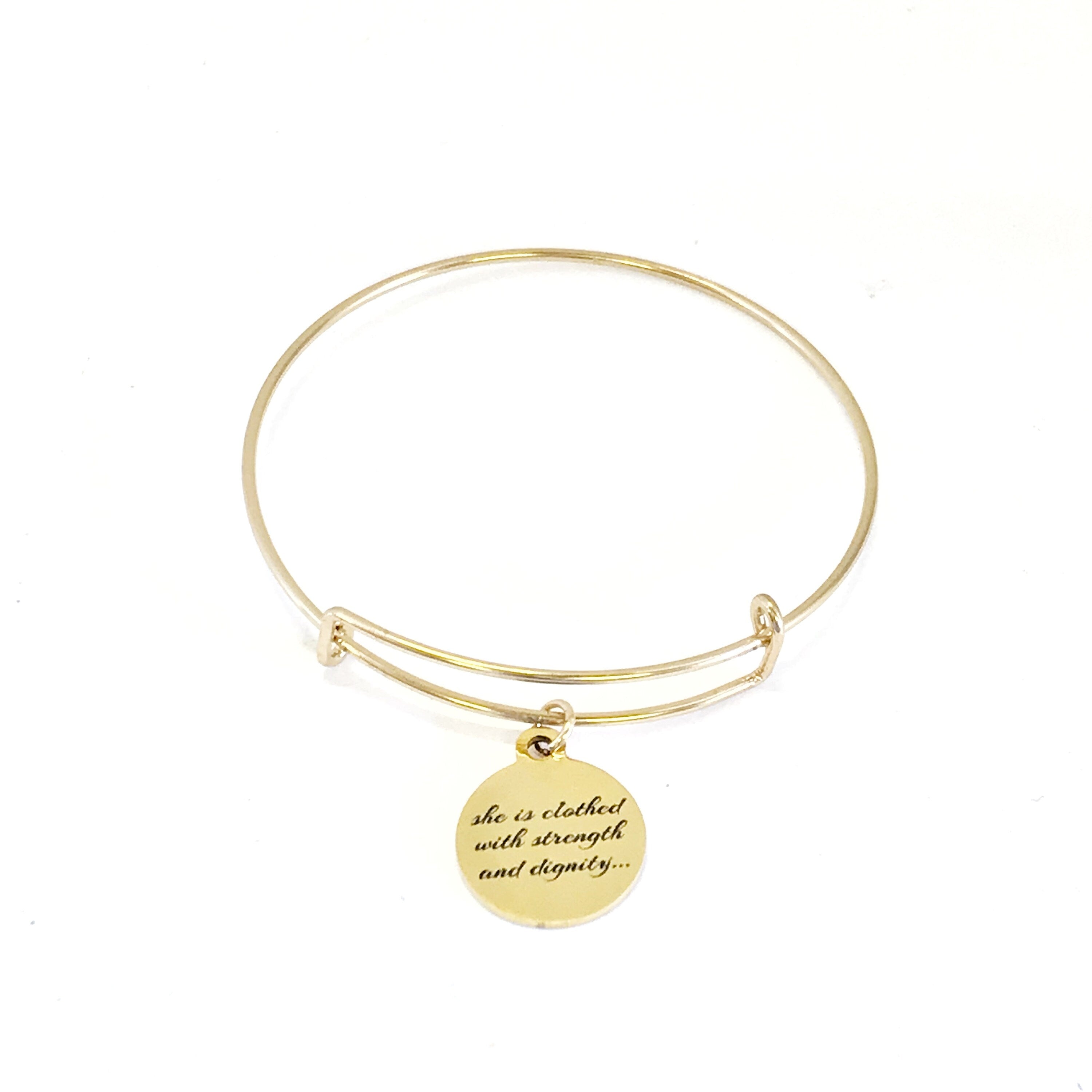 Christian Bracelet, Christian Woman Gift, Christian Daughter, She Is Clothed With Strength And Dignity Bracelet, Proverbs 31 25 Bracelet