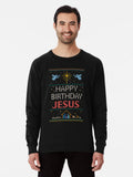 Ugly Christmas Sweater - Knit by Granny - Happy Birthday Jesus - Religious Christian - Colorful